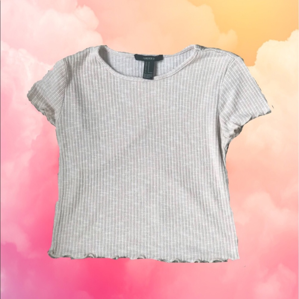 Forever 21 lettuce edge crop top